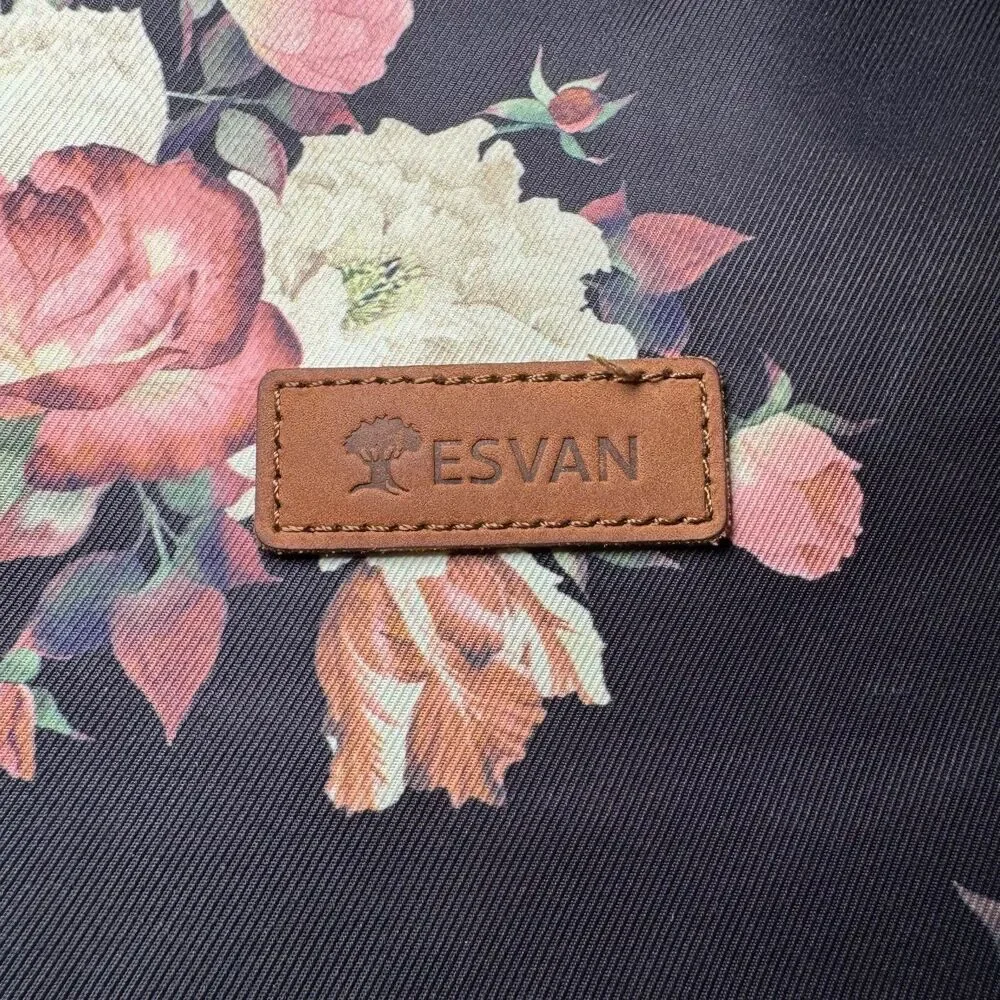 ESVAN Beach Bag Tote Large Floral Mesh Pockets Water Resistant Pool Swim Vacatio